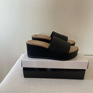 Alfani Black Platform Wedge Sandals